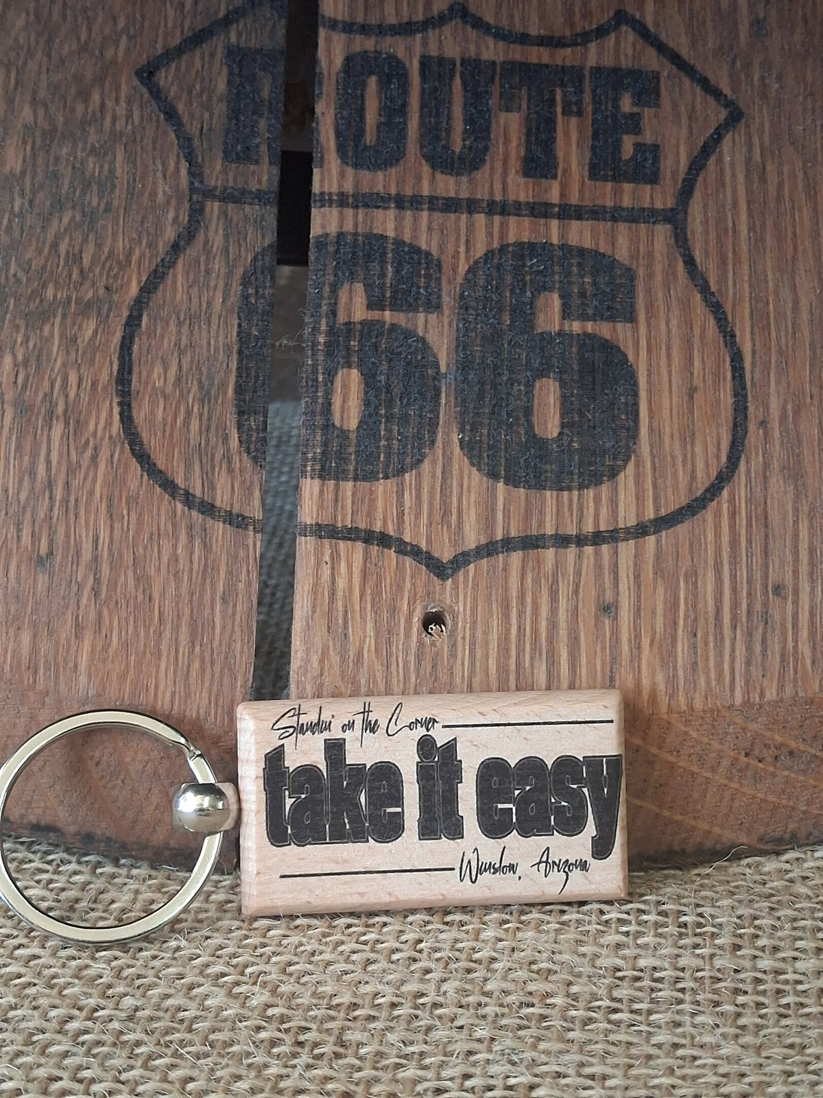 Keychain- Corner View Take It Easy (Wooden)