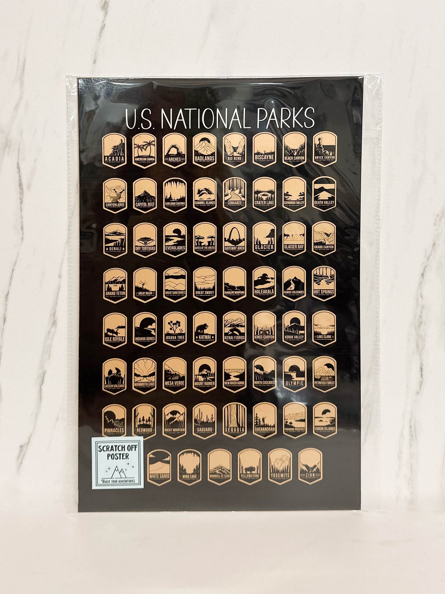 National Parks Scratch-Off Map