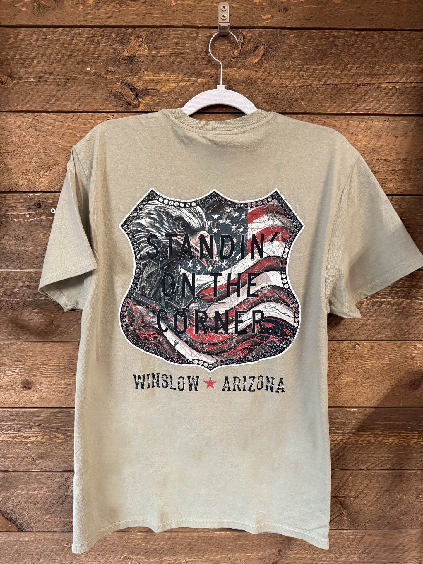 USA Shield Tee - Sage