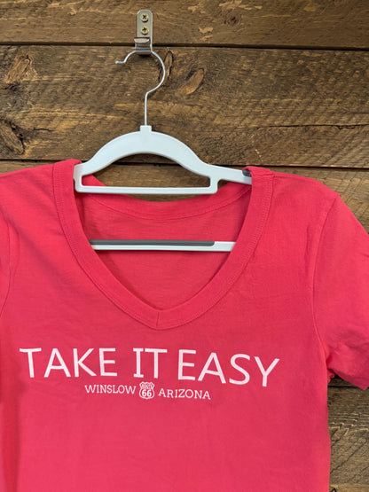 Take it Easy Tee - Hot Coral