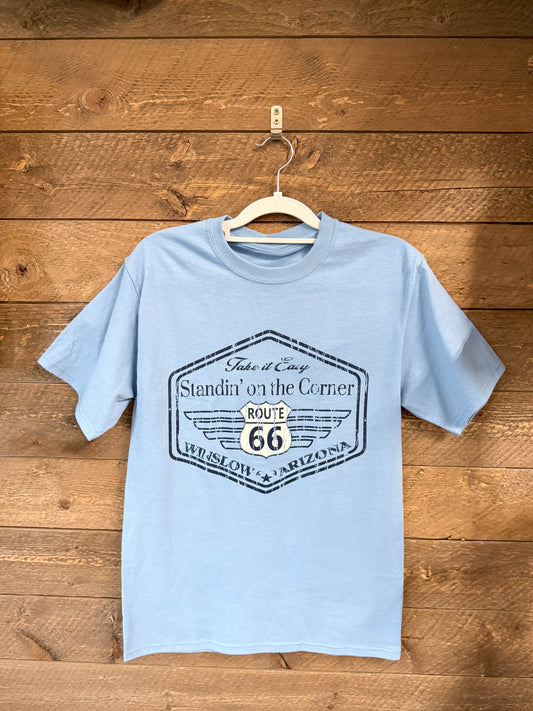 Chevron Standin' On the Corner Tee - Blue