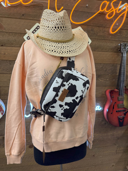 Crossbody sling bag - Cow Print