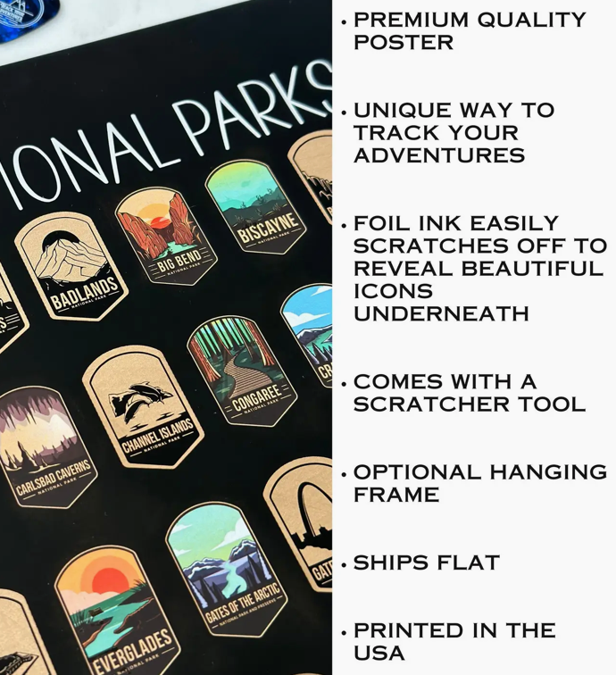 National Parks Scratch-Off Map