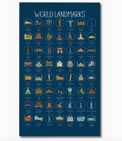 World Landmark Scratch-Off Poster