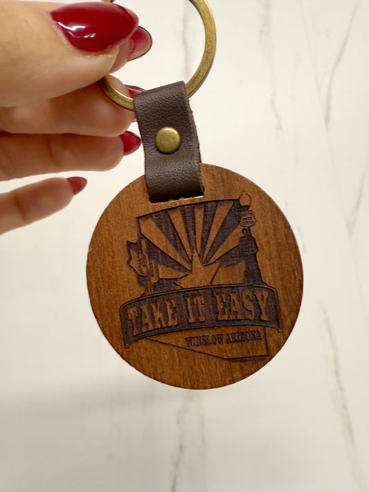 Wooden Arizona Keychain