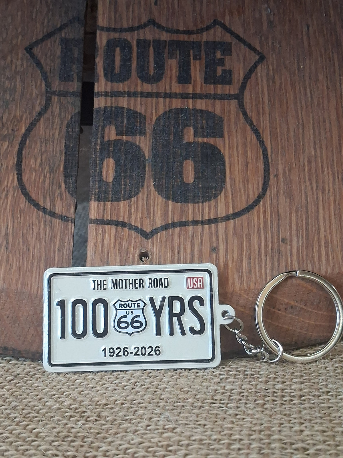Keychain- Centennial Route 66 (White)
