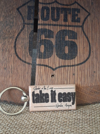 Keychain- Corner View Take It Easy (Wooden)